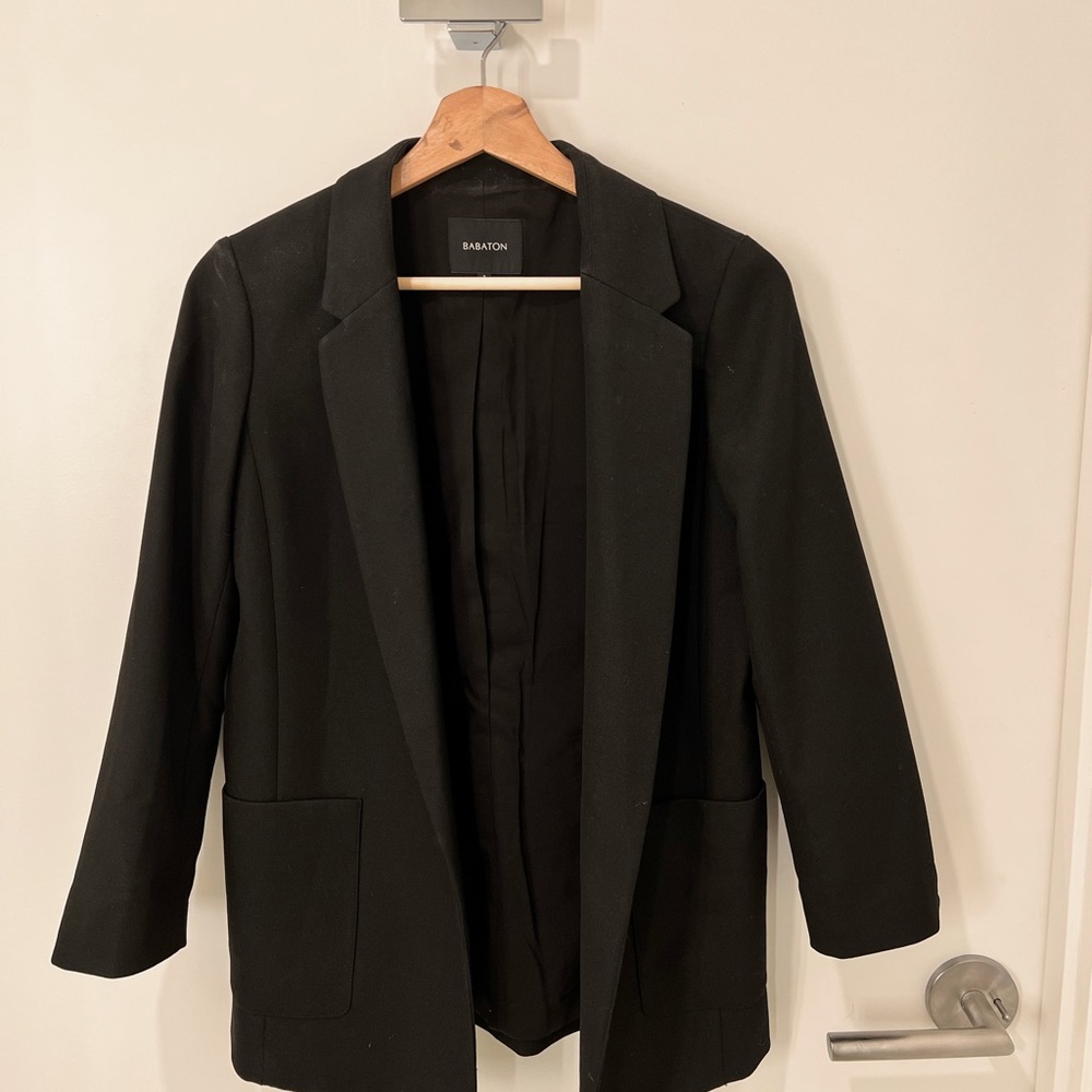 Aritzia Babaton Black Stanford Open Blazer
